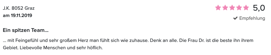 Herold Bewertung Dr. Justina Sabukoschek